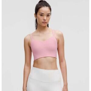 NWT Lululemon Like a Cloud Ribbed Longline Bra Light Support B/C Pink Tide Sz 6